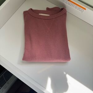 Mauve Waffle Knit Crewneck Thermal